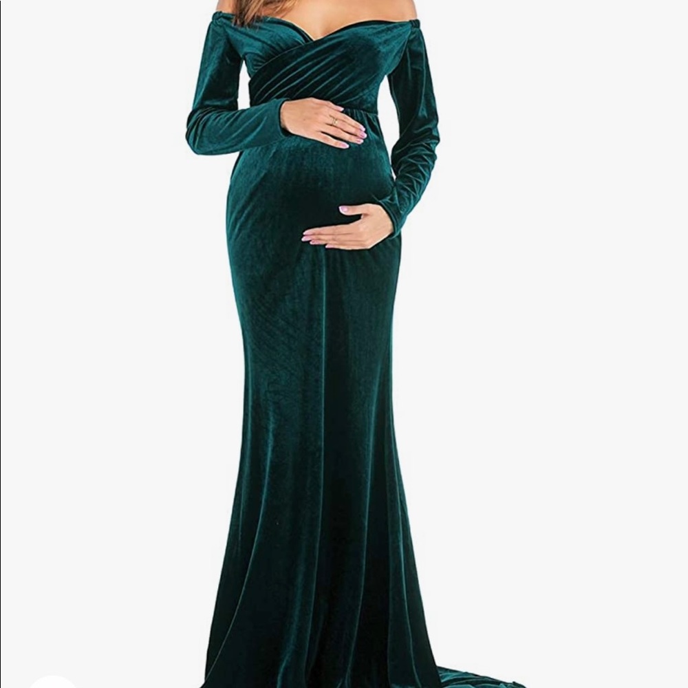 Maternity Hunter Green Gown